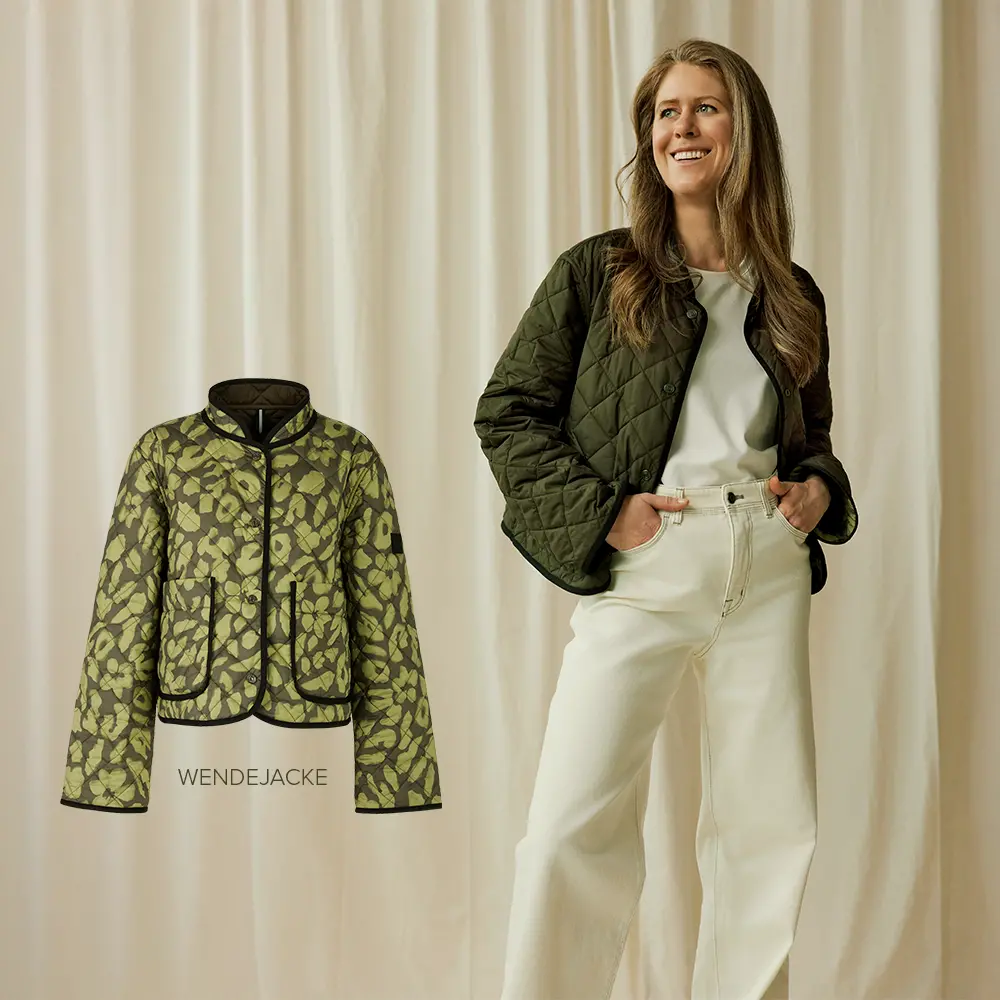 Anja Blacha mit Marc Cain Wendejacke