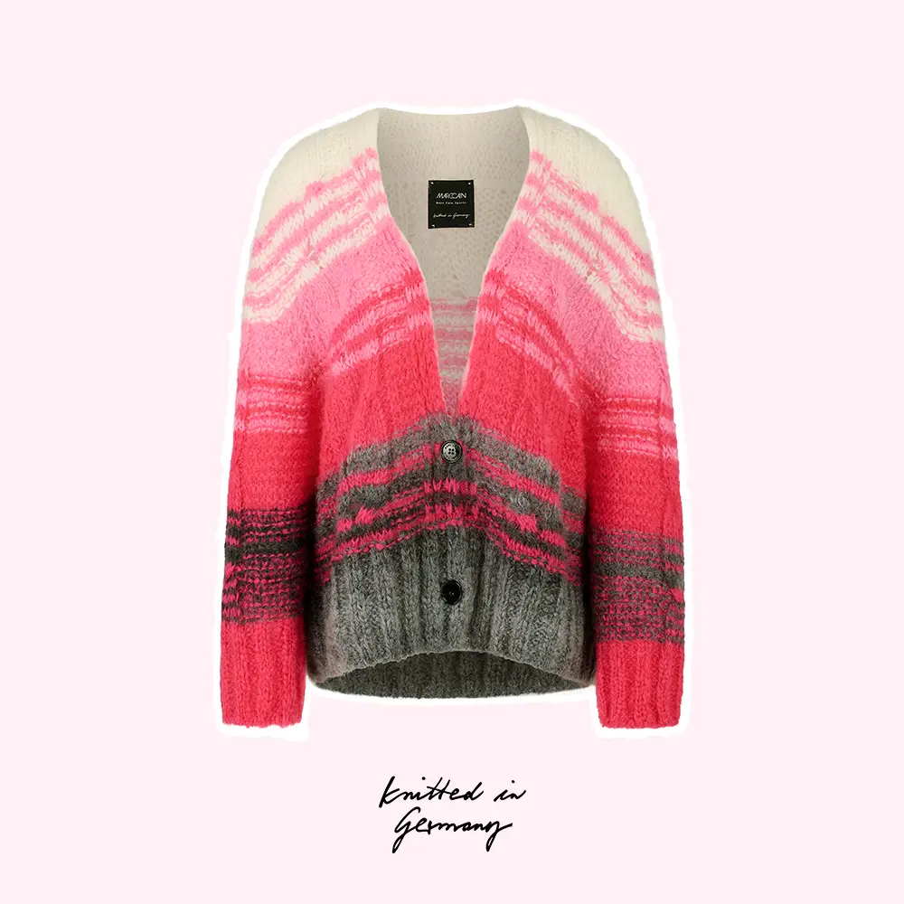 Roze-grijs-wit gestreept vest met knopen