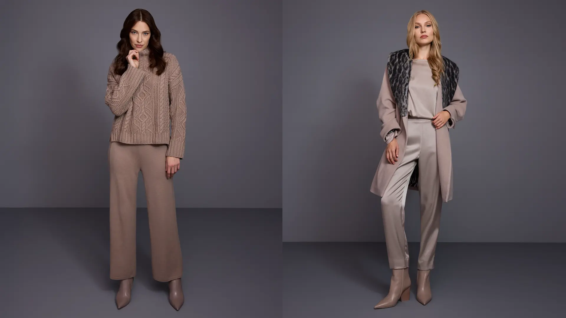 Satin and knitwear Pants 