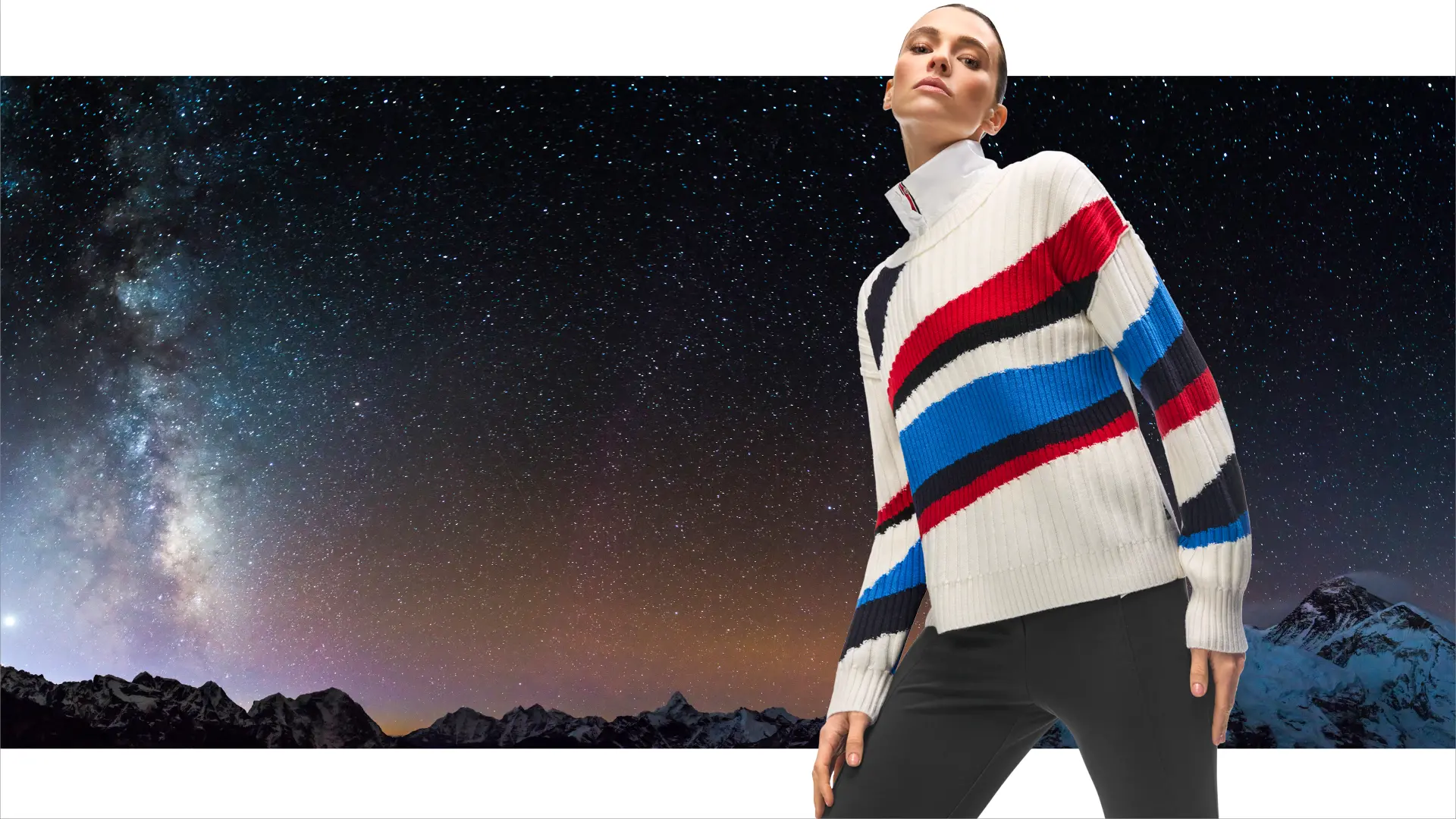 Gebreide trui in colourblocking-look