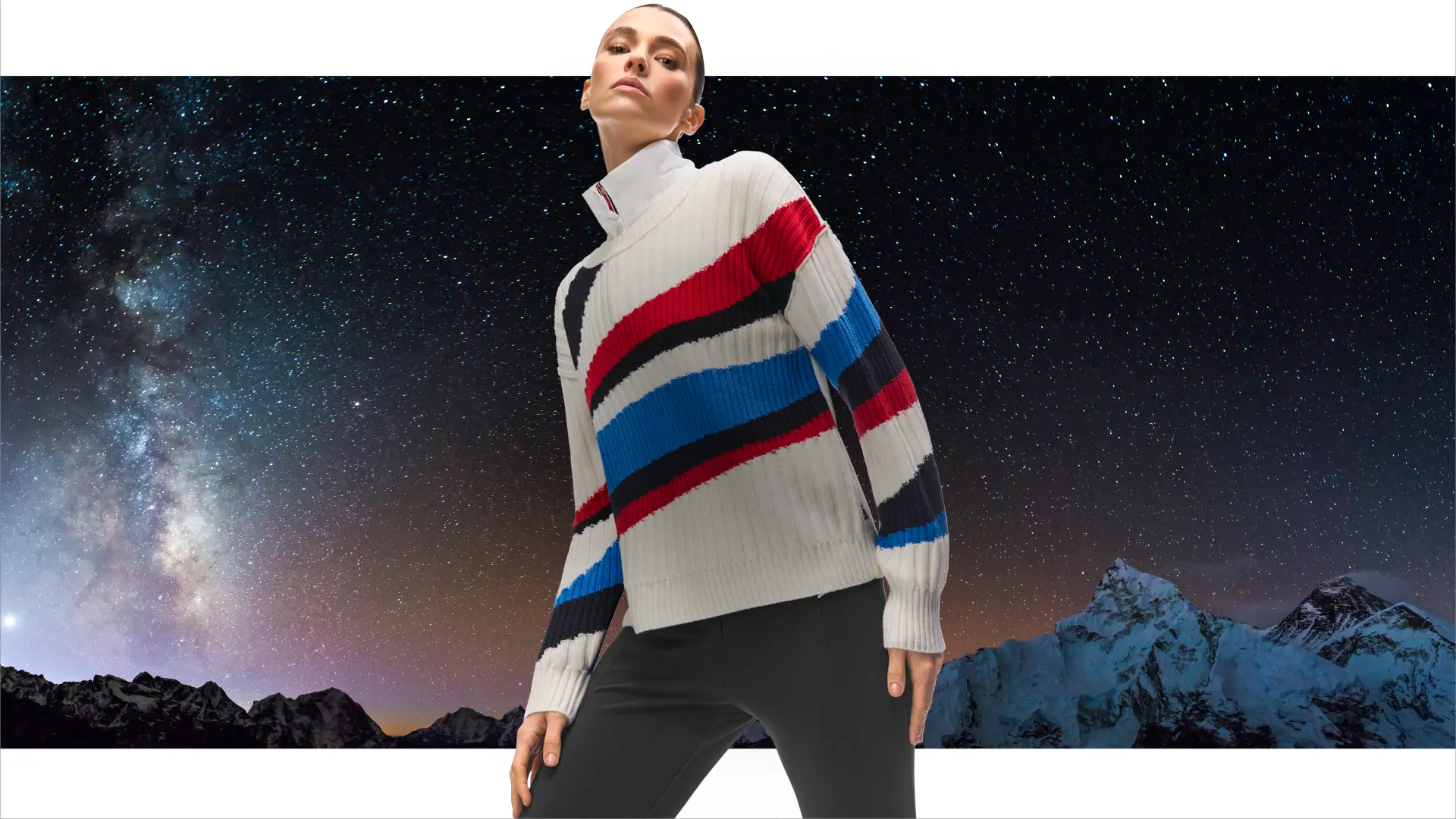 Gebreide trui in colourblocking-look