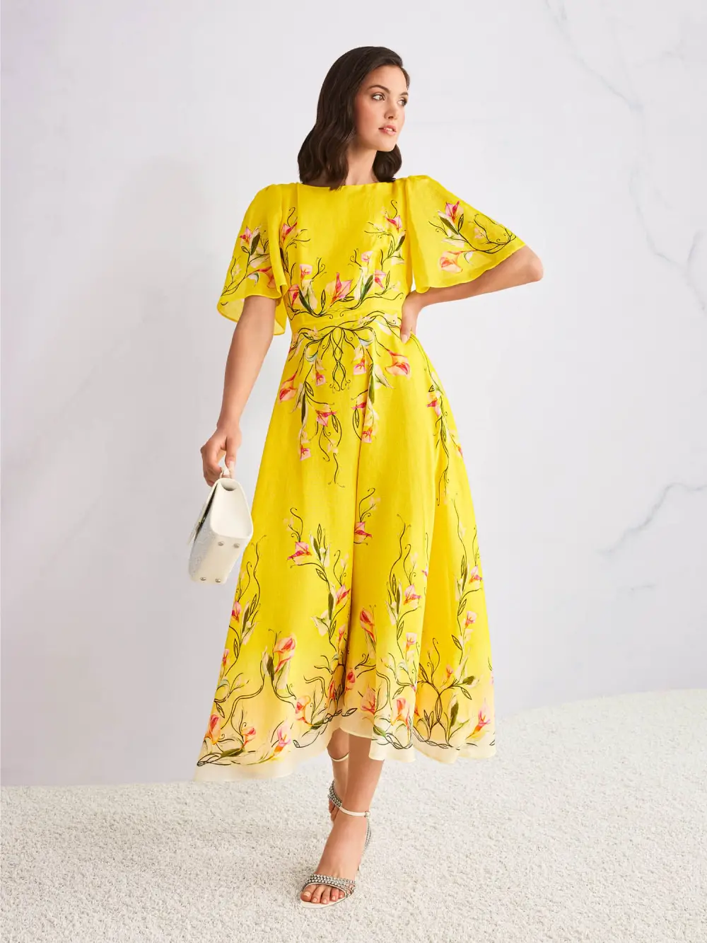 Linen-silk blend maxi dress