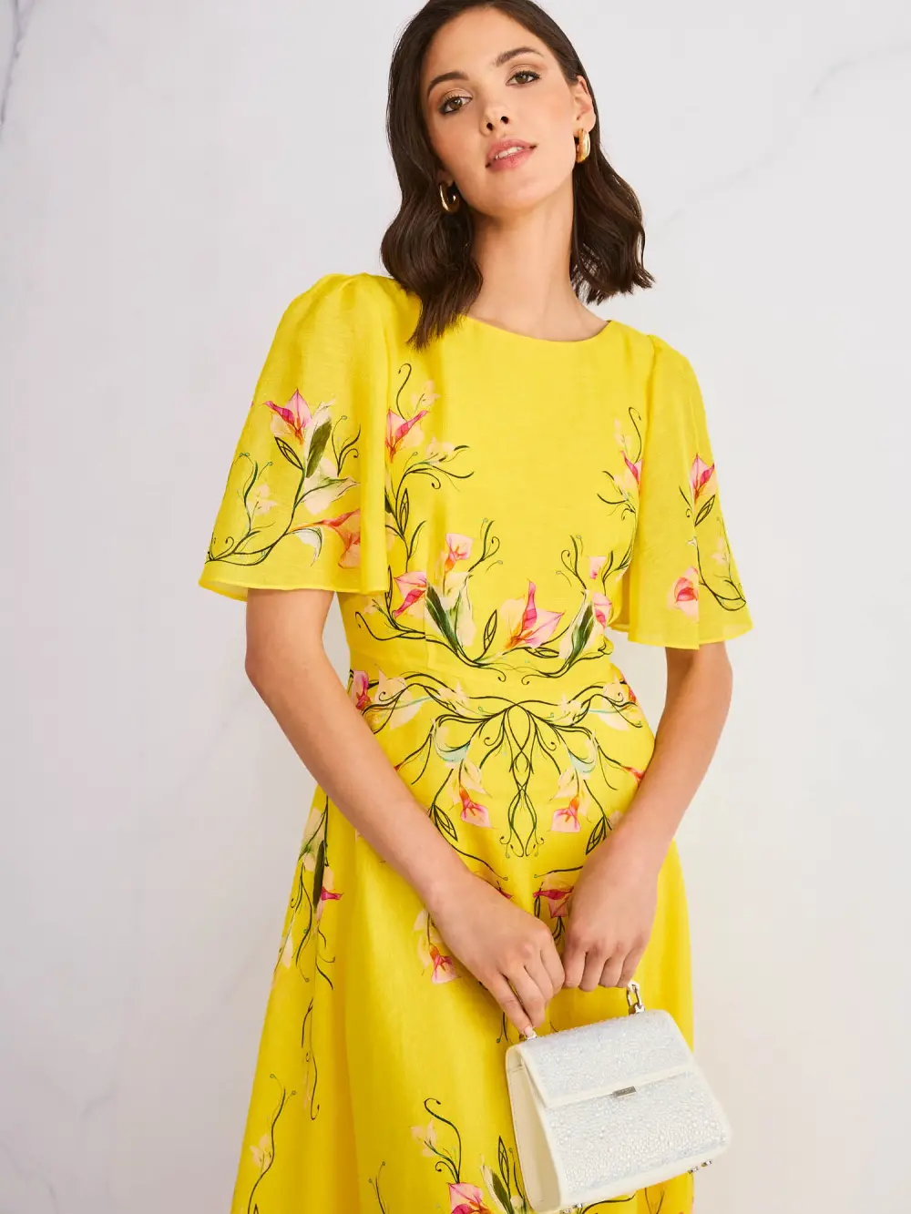 Mini handbag with opal crystals