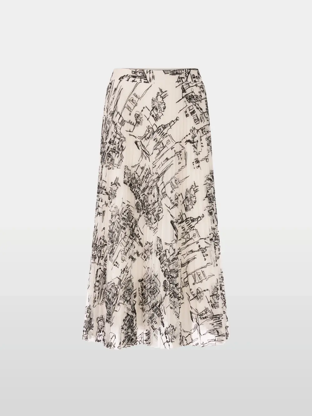 Pleated skirt with City motif