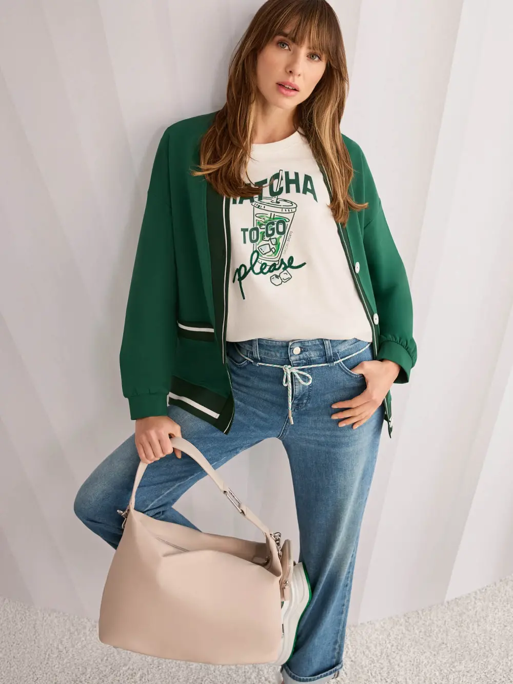 ‘Rethink Together’ matcha print shirt