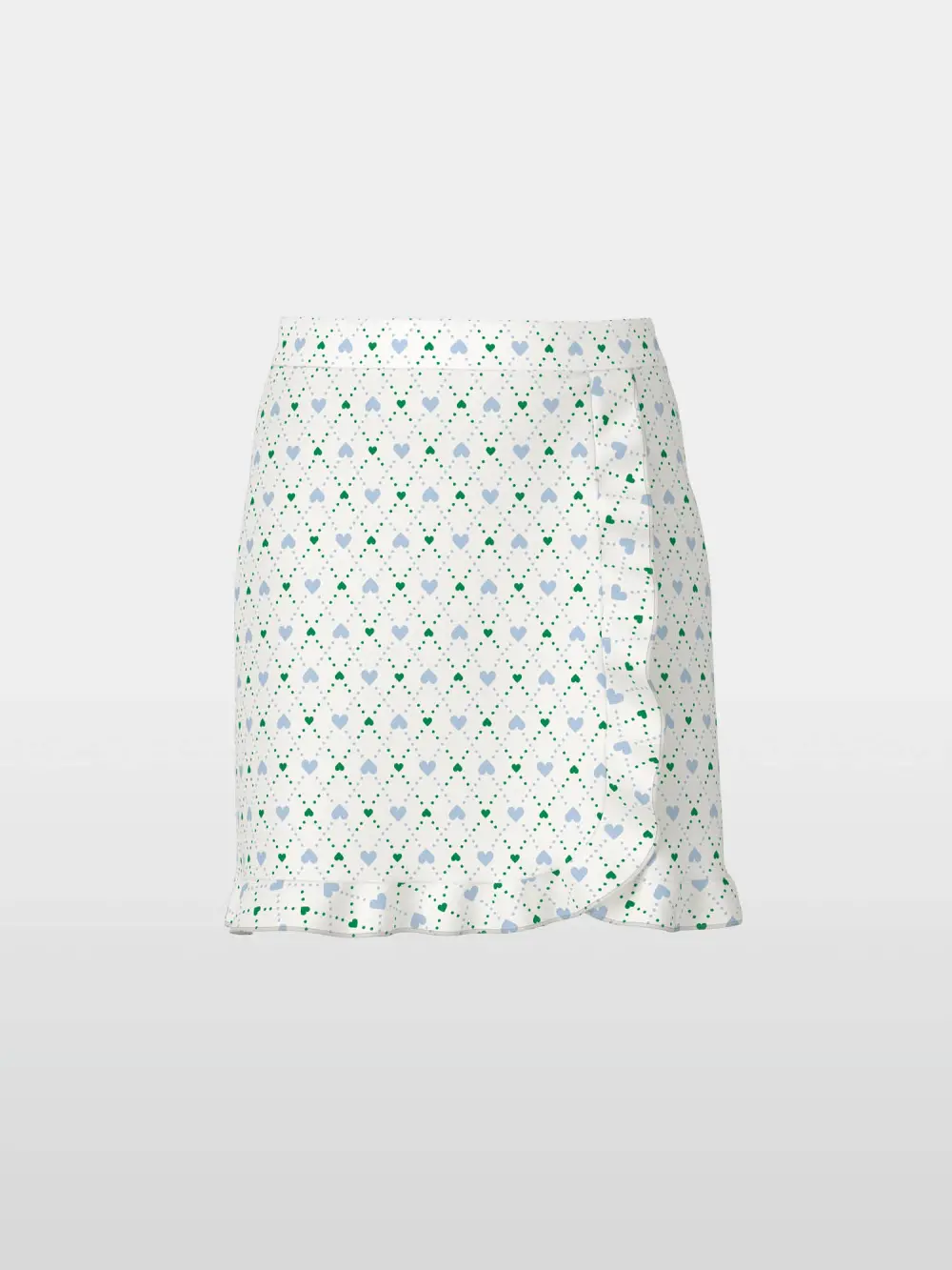 Heart print skirt in scuba jersey