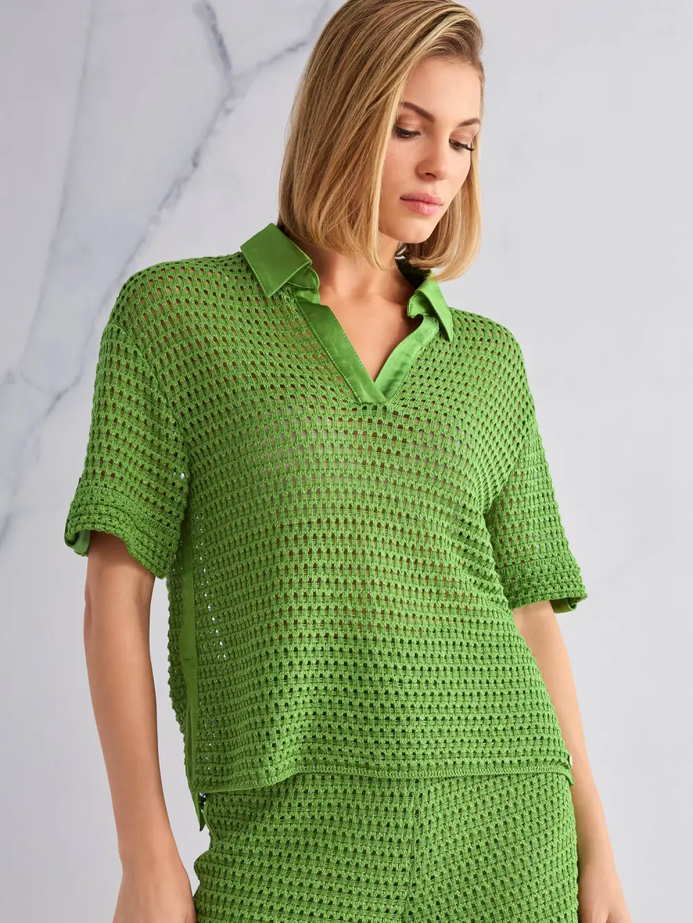 ‘Rethink Together’ openwork sweater