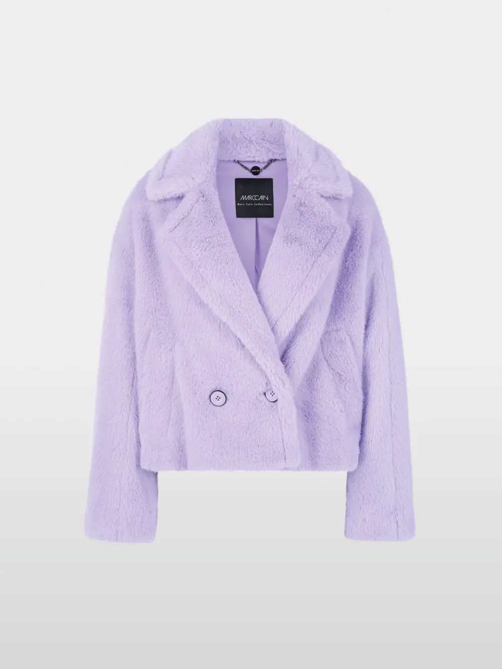 Manteau d'extérieur court en fausse fourrure