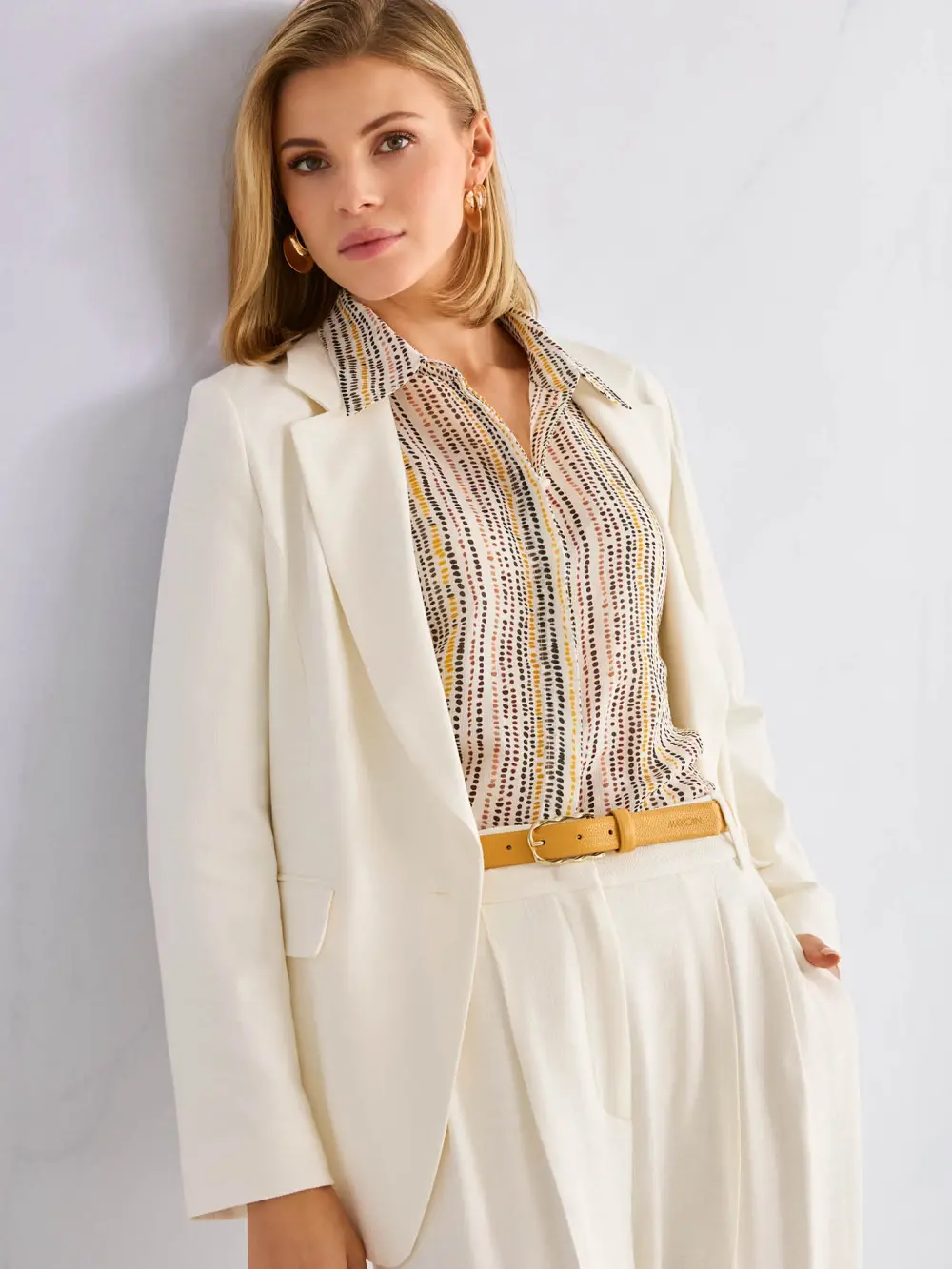 Linen-silk shirt blouse