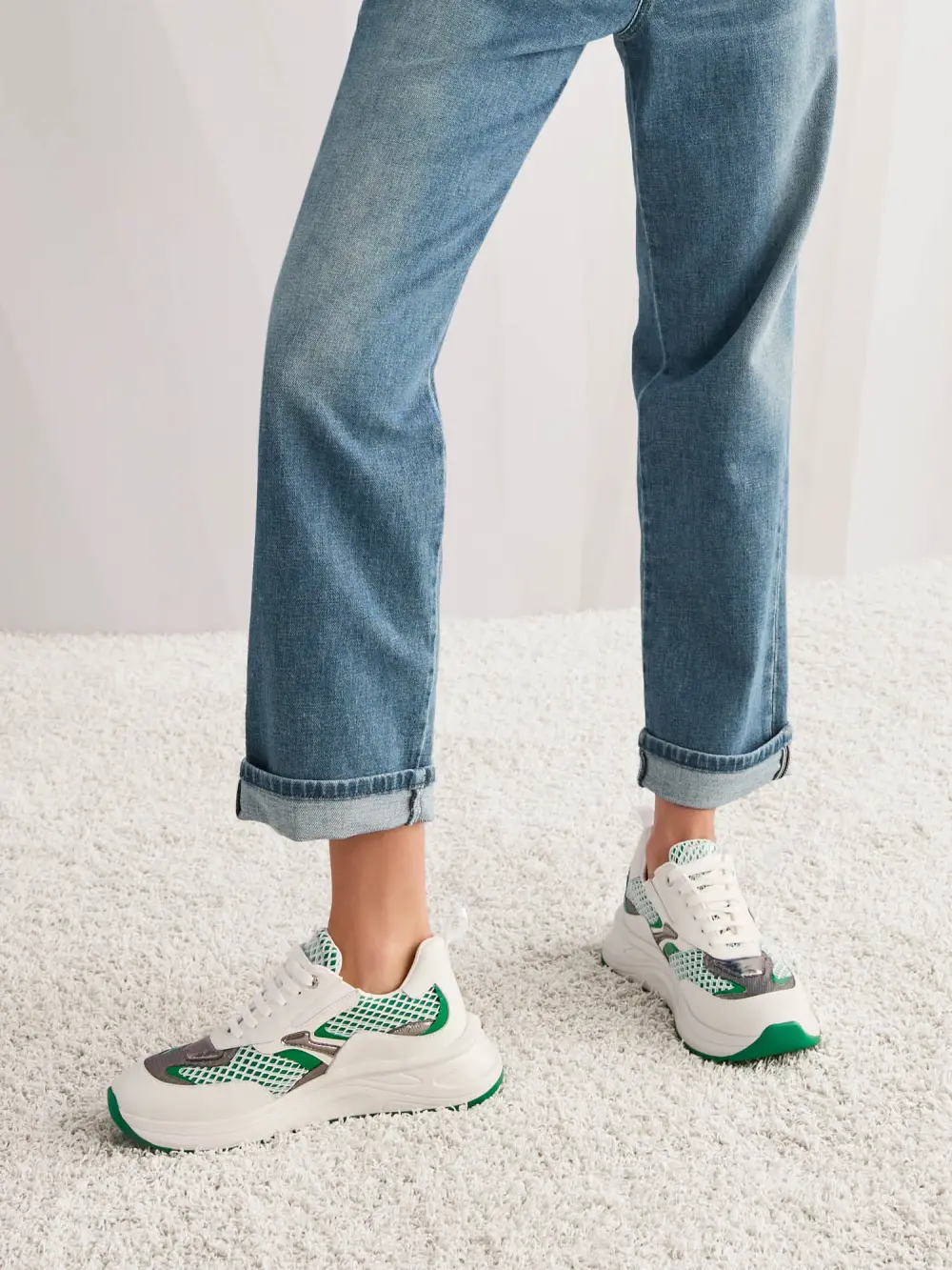 Trainers in a mix of materials