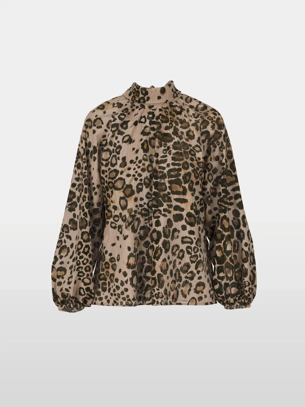 Blouse à col lavallière et imprimé léopard