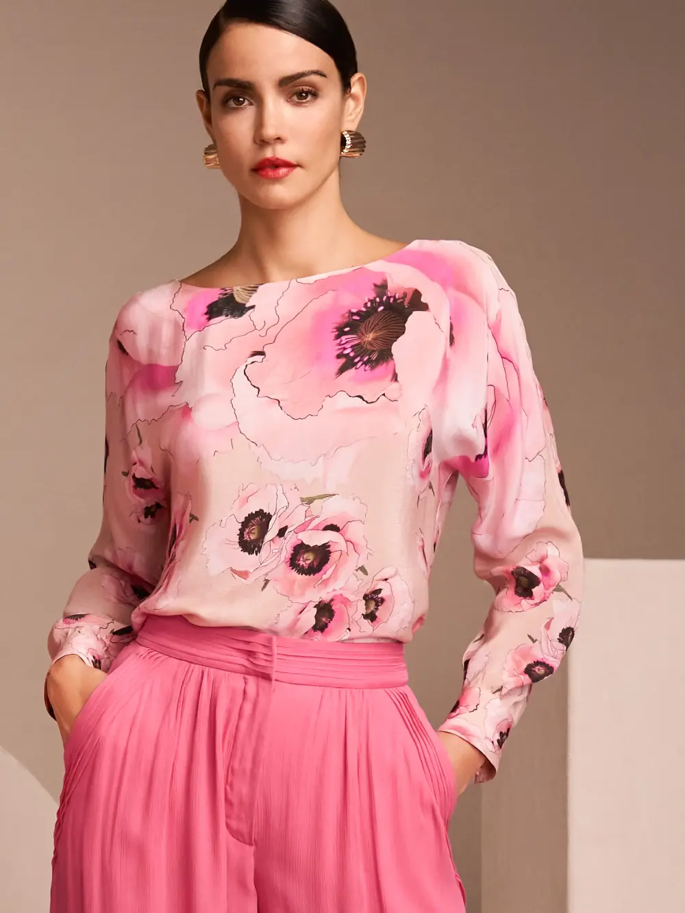 Losvallende blouse van viscose