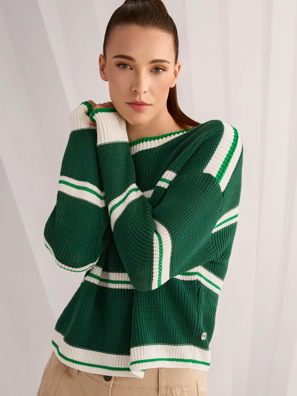 ‘Knitted in Germany’ striped jumper