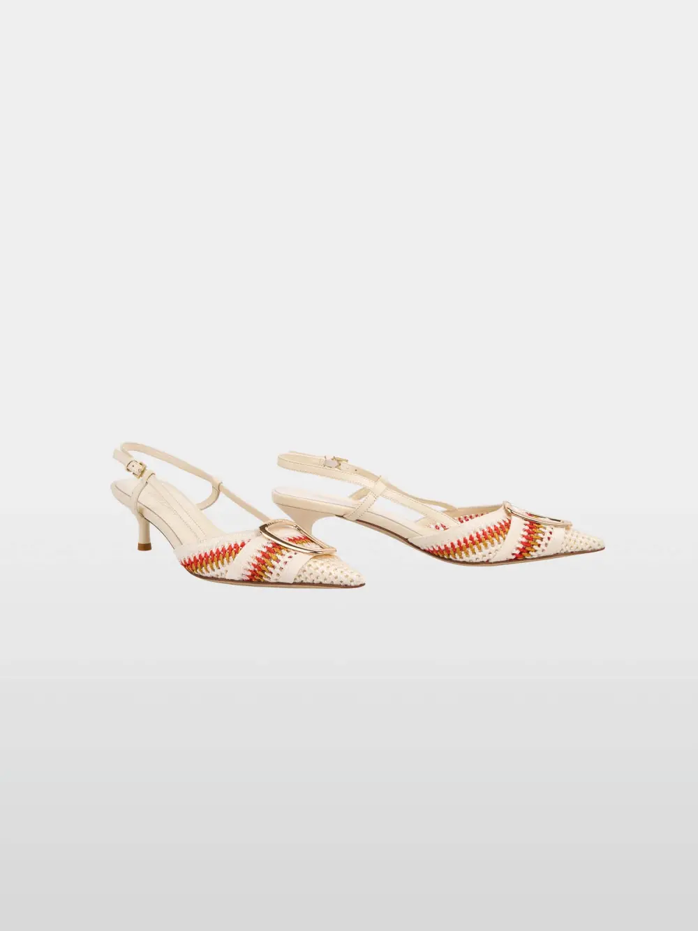 Slingback pumps with knit