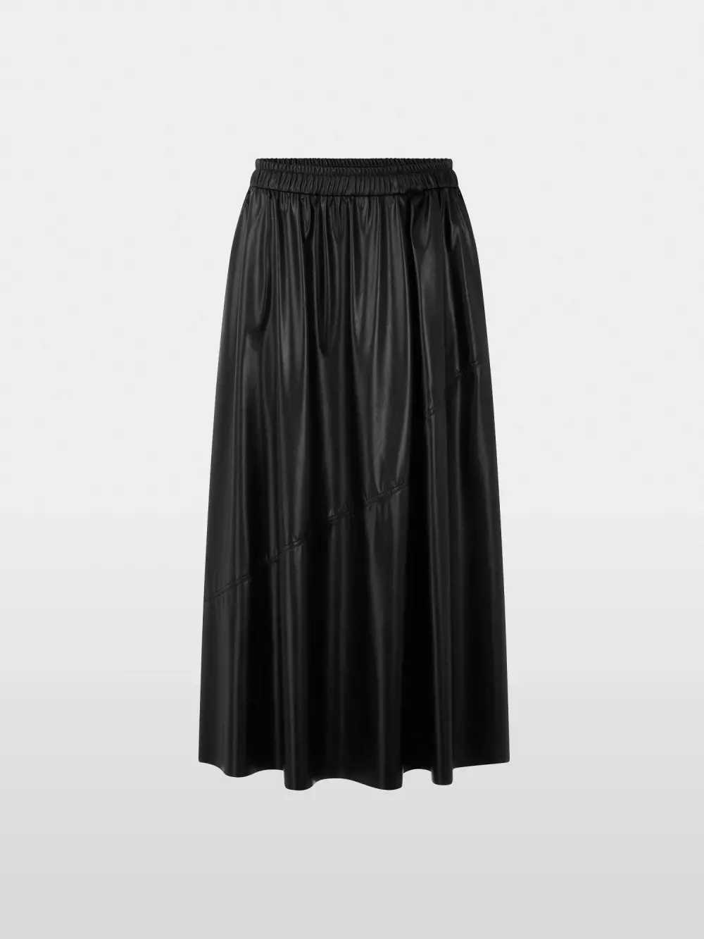 Jupe midi aspect cuir