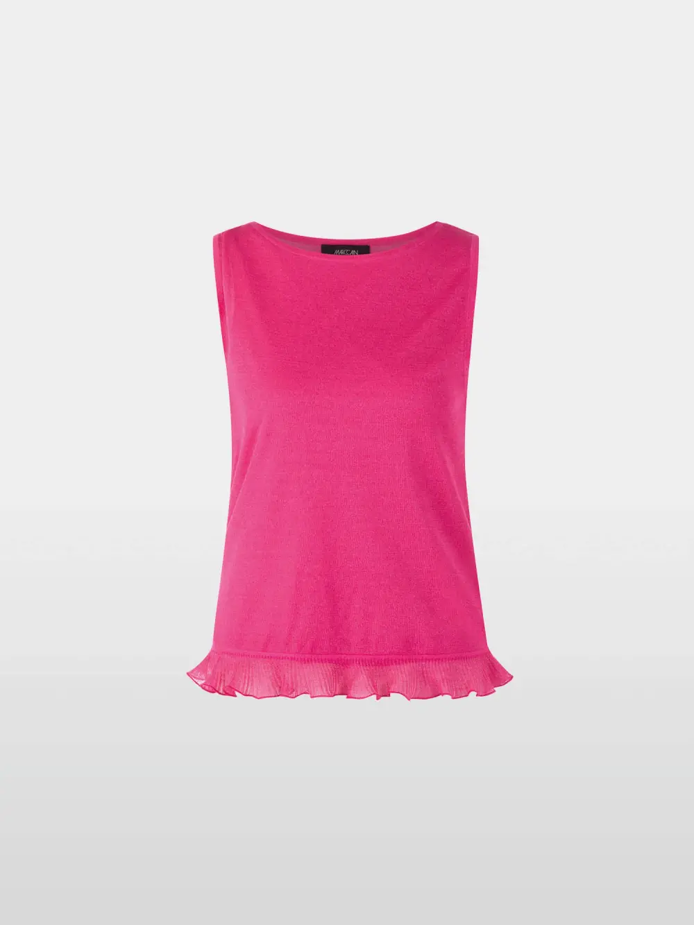 Sleeveless knit top with ruffle