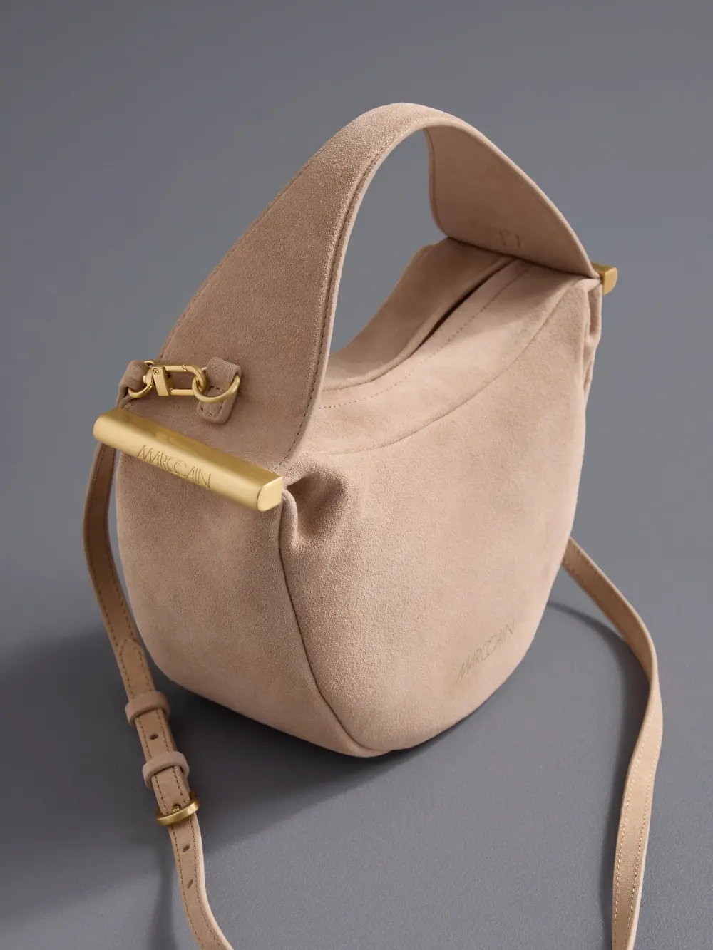 Mini sac à bandoulière en cuir velours