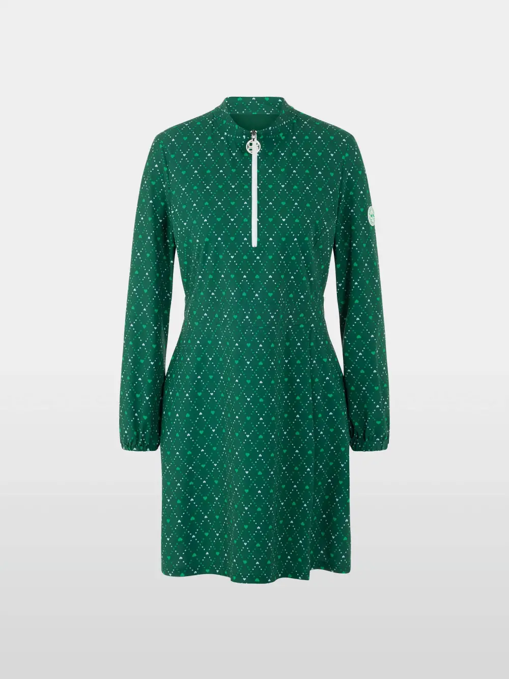 Stretch mini dress with heart print