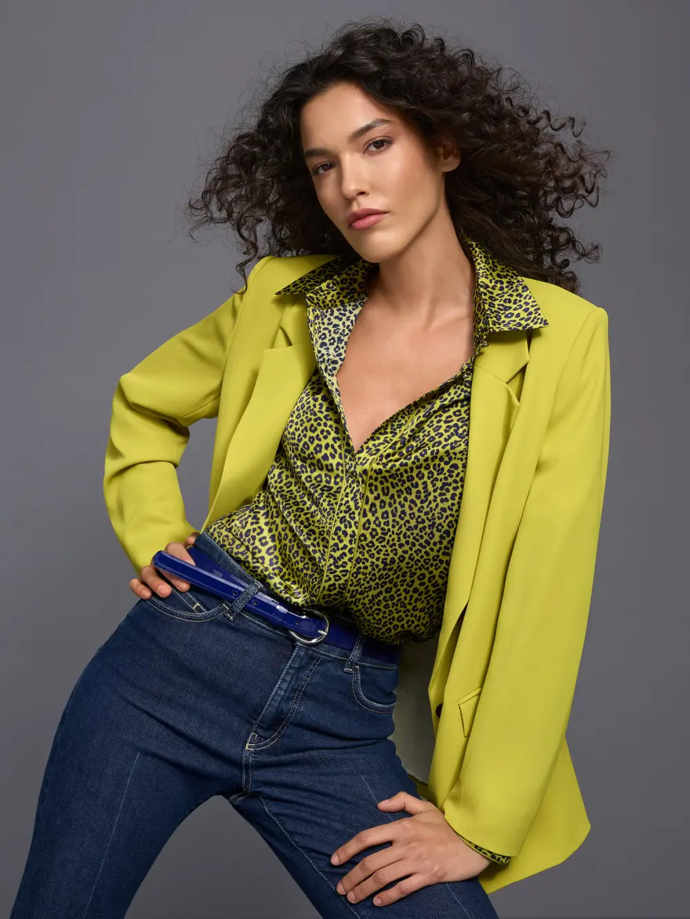 Blouse with animal print