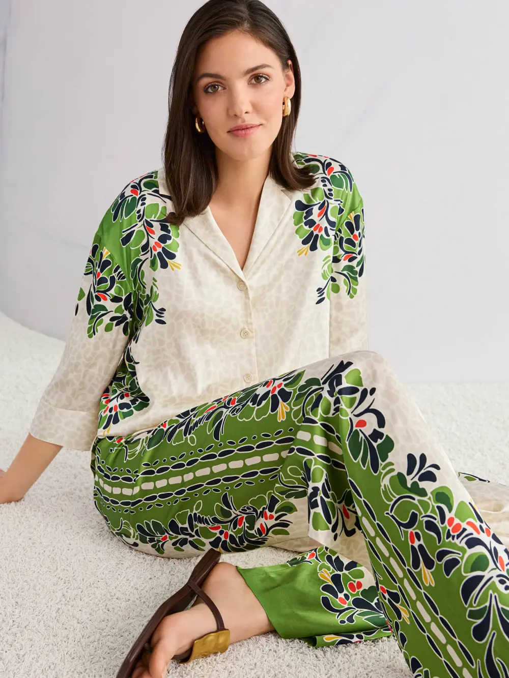 WARRI flowing trousers with print mix