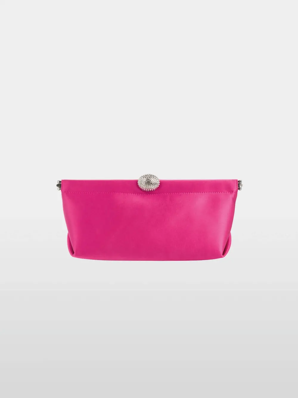 Satin clutch with crystal clasp