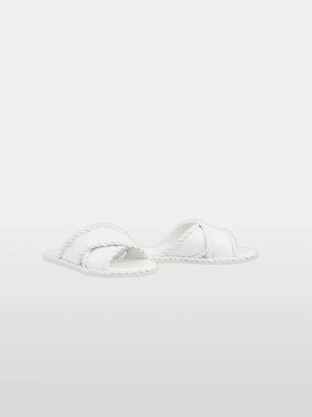 Flat mules with cord detail