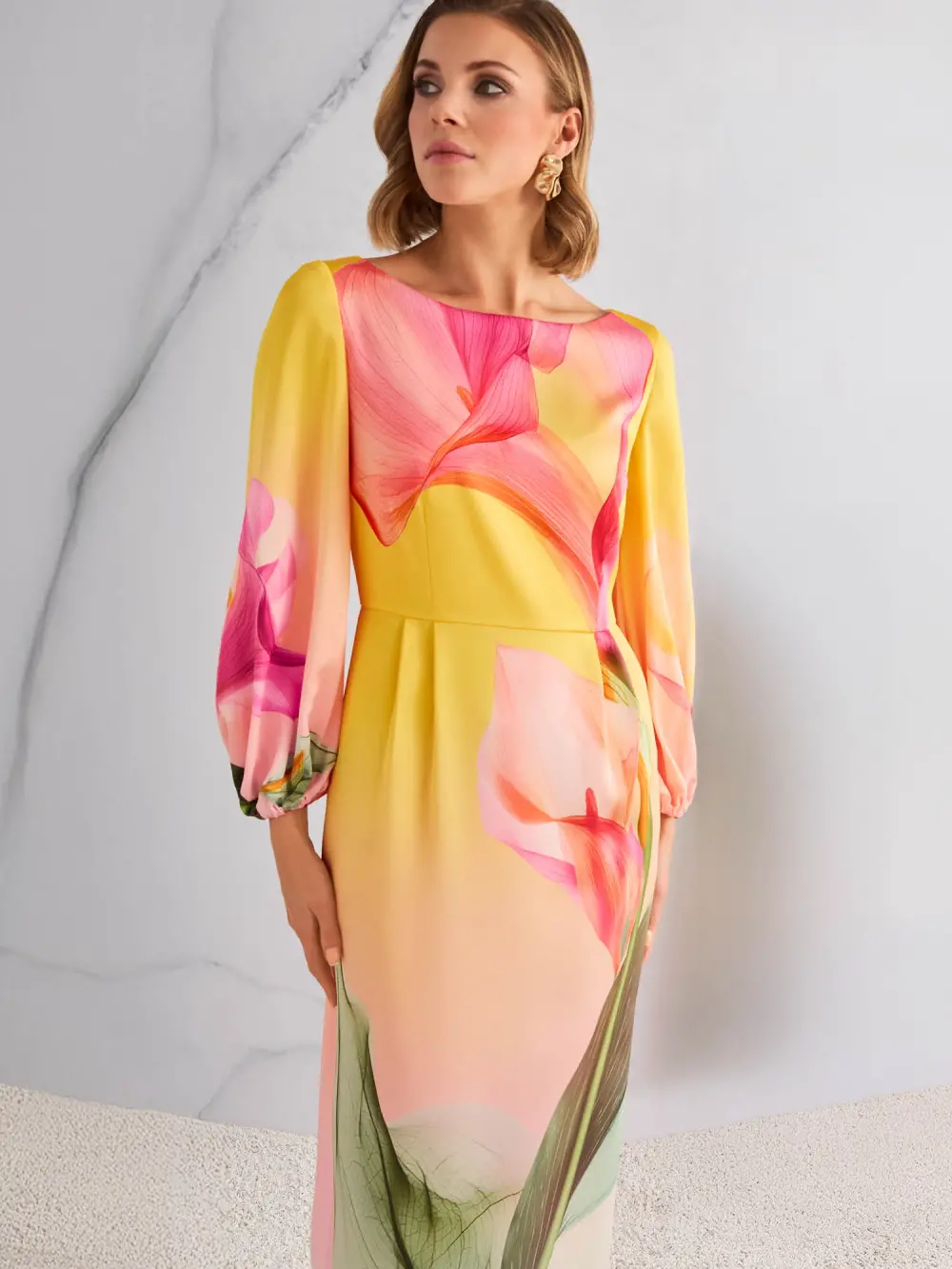 “Rethink Together” printed midi dress