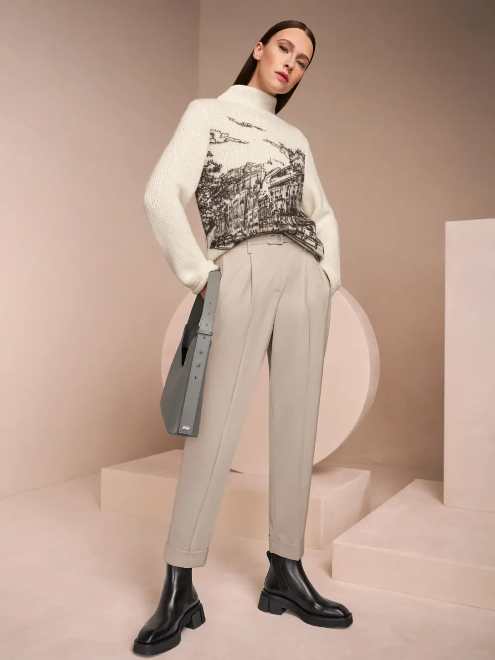 FAQUS trousers with high waist