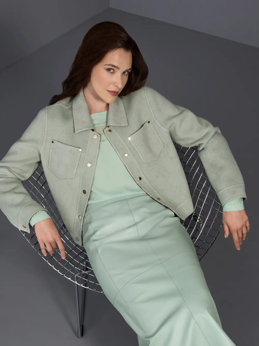 Veste réversible luxueuse en laine