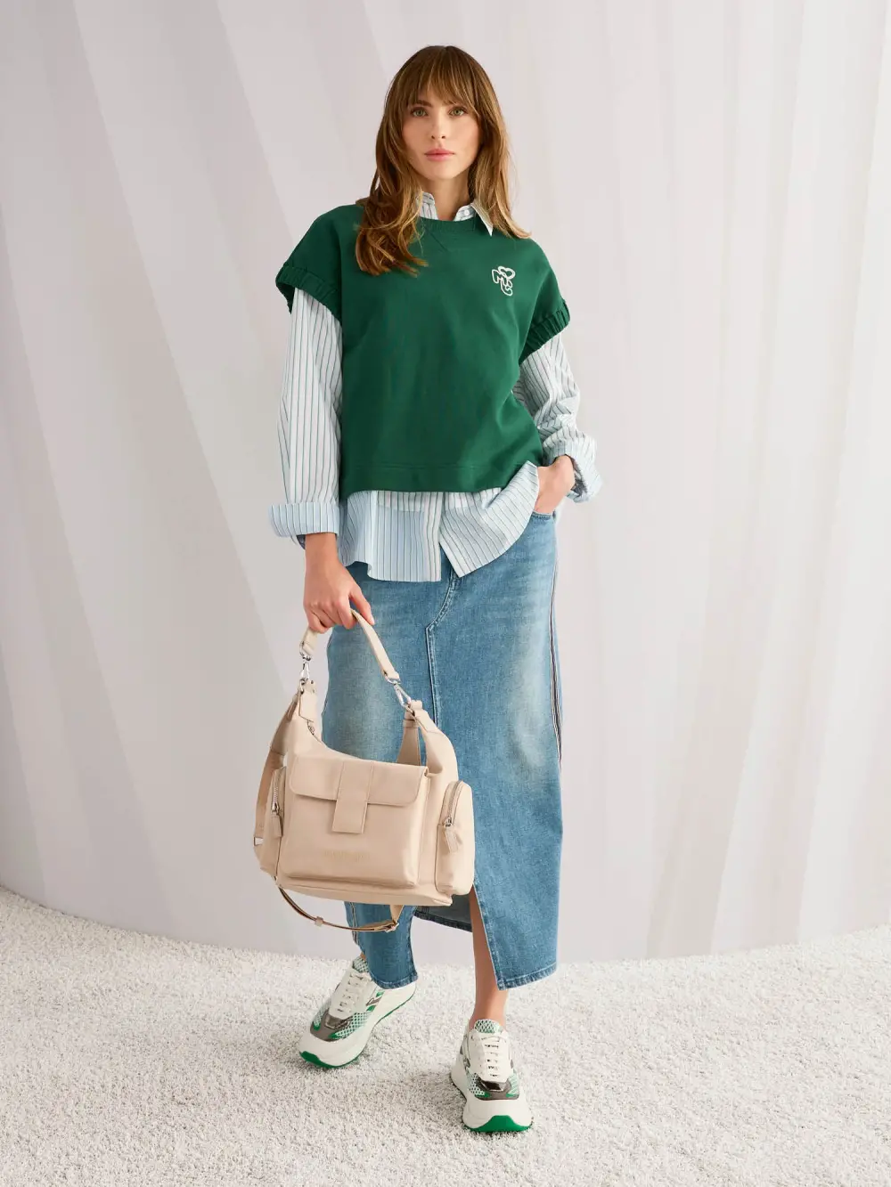 ‘Rethink Together’ nylon hobo bag