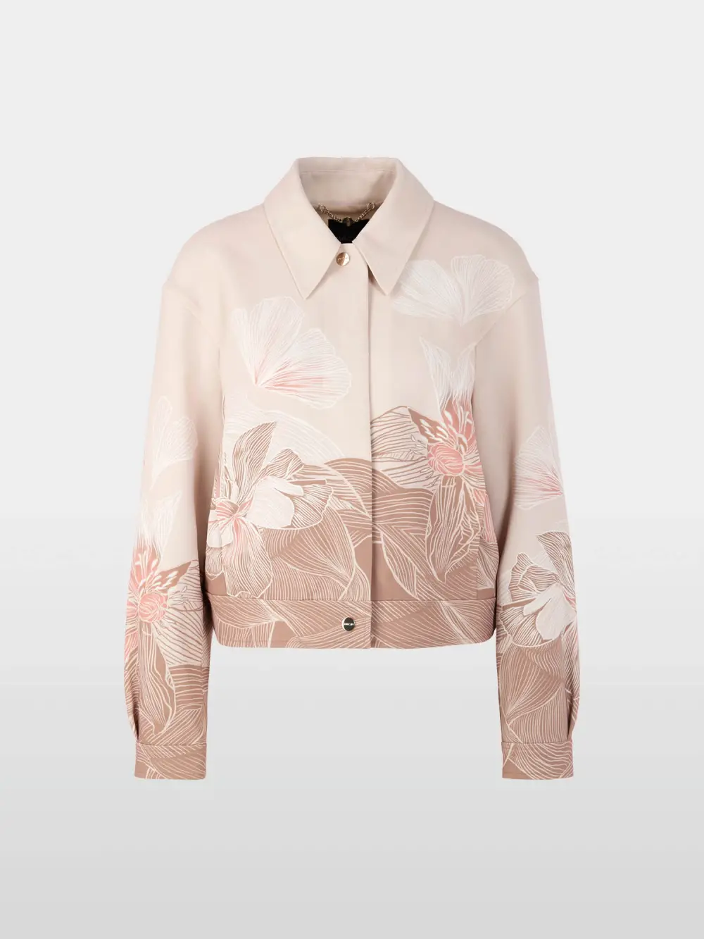 Jacket with print and shirt collar