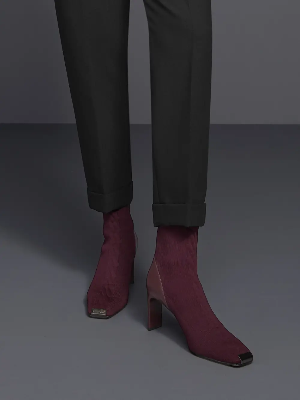 Bottines à tige tricotée