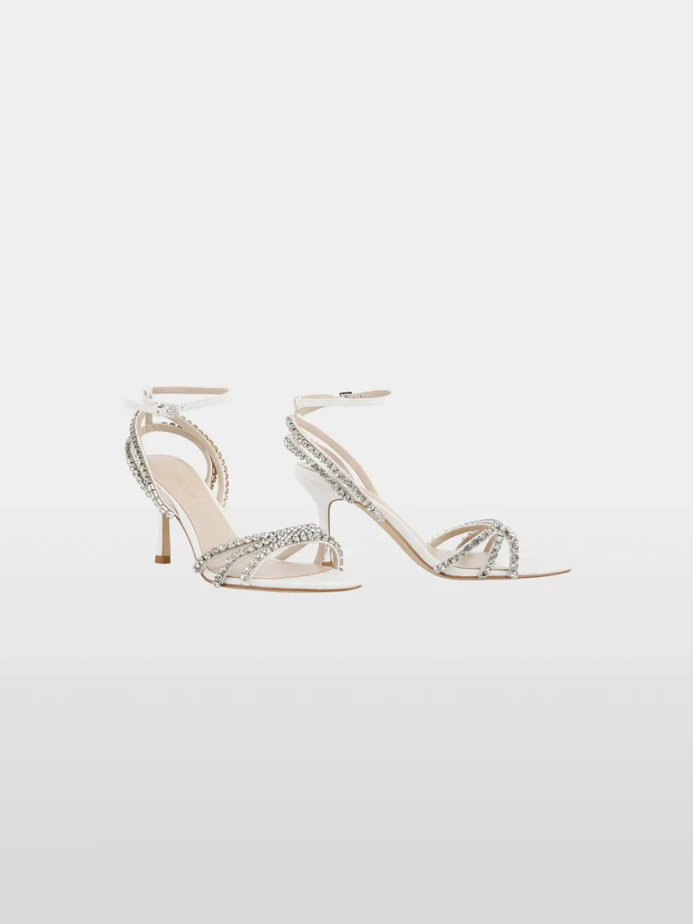 High-heel sandals with rhinestones