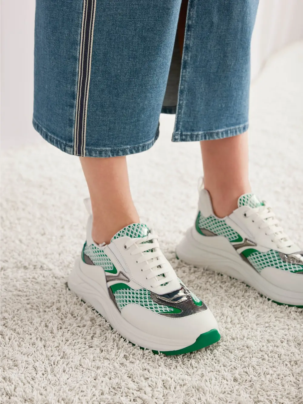 Trainers in a mix of materials