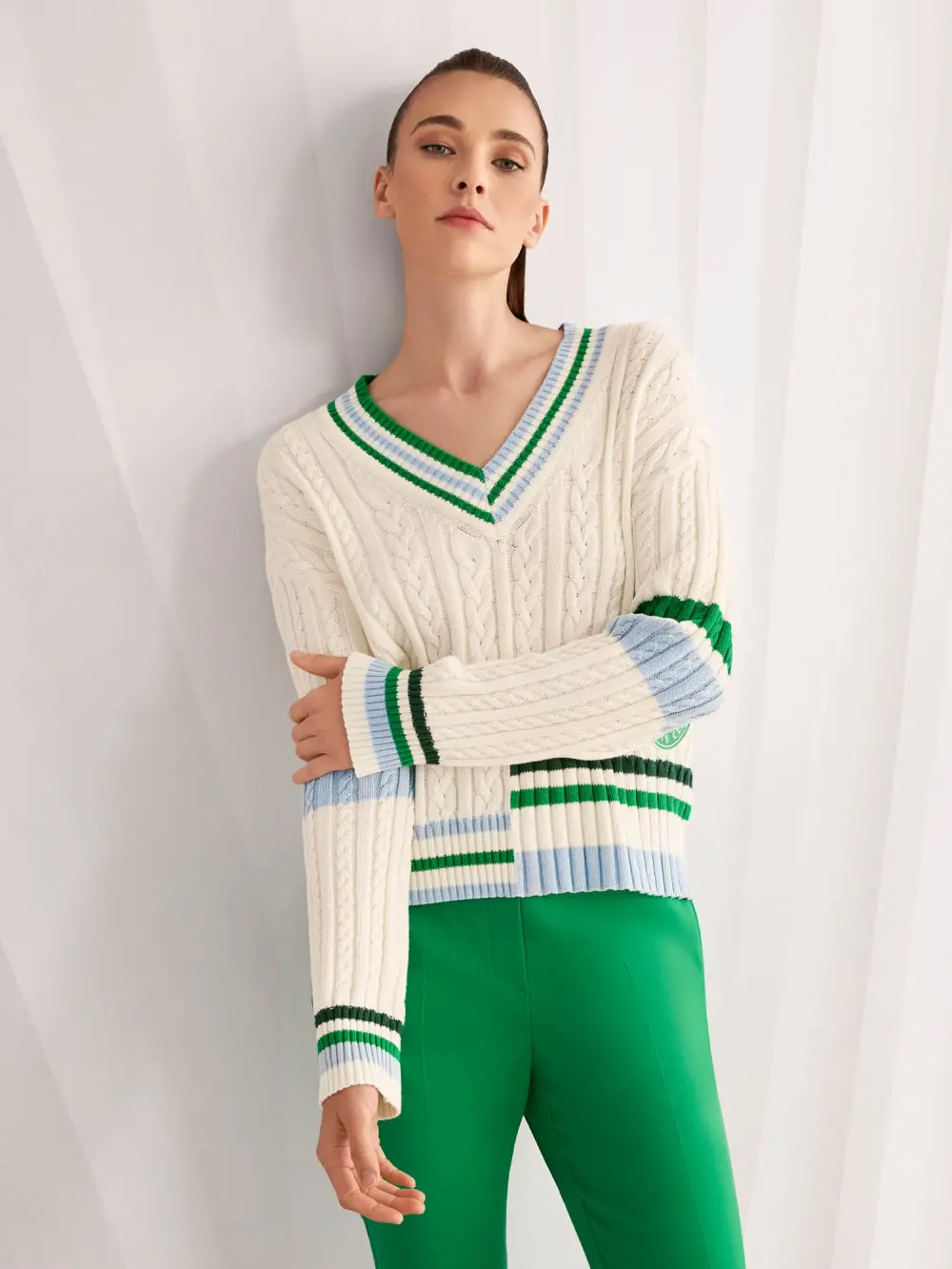 ‘Rethink Together’ cable knit jumper