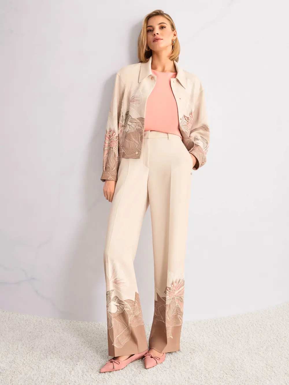 WUKARI wide high waist fabric trousers