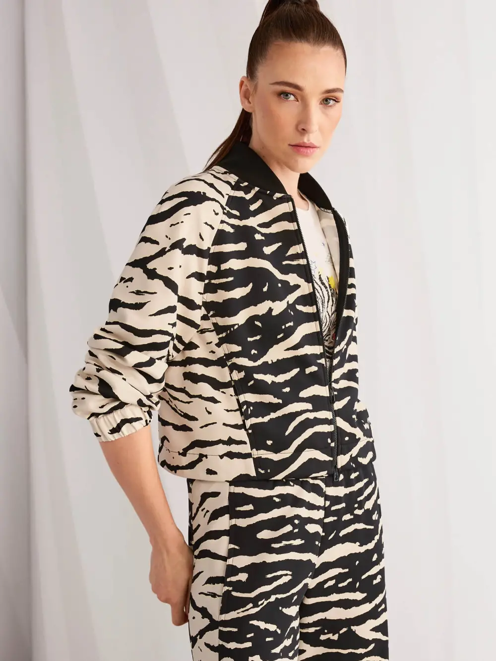 Blouson à imprimé animal