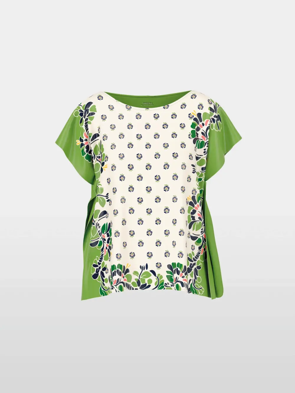 Blouse-style top with hibiscus print