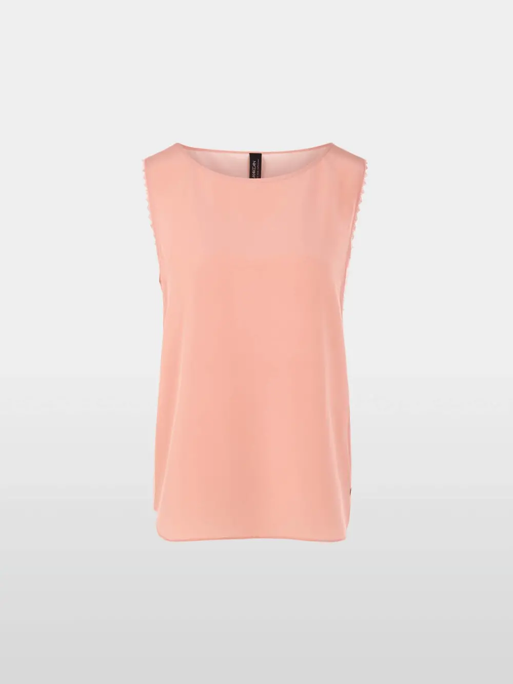 Silk top with lace and colour blocking