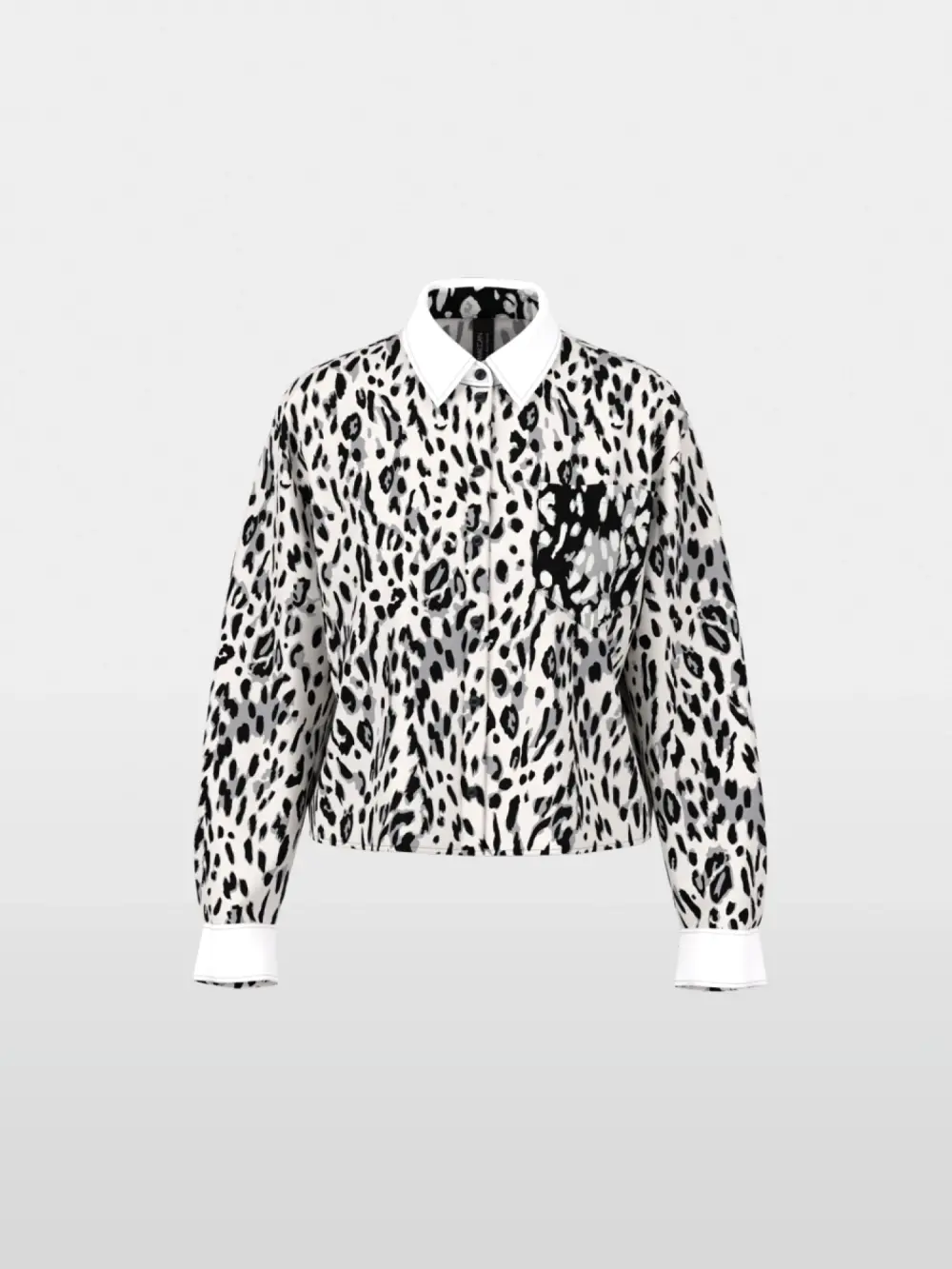 Cotton blouse with leopard print