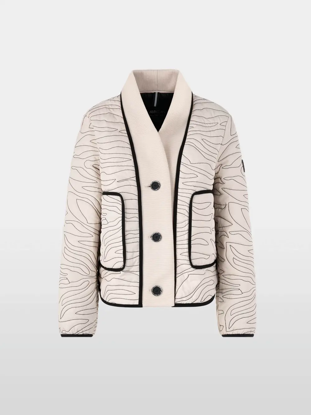 Veste matelassée courte avec détails tricotés