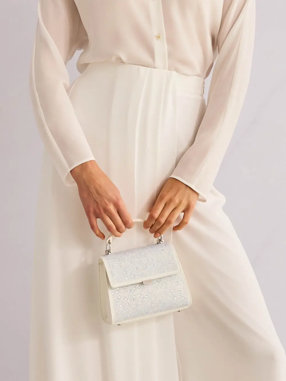 Mini handbag with opal crystals