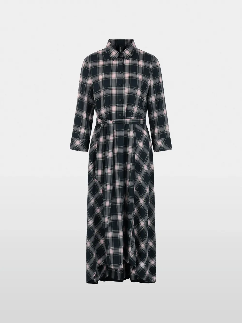 Robe chemise à carreaux avec ceinture à nouer