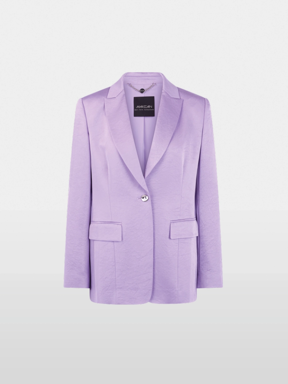Blazer en satin avec bouton argenté