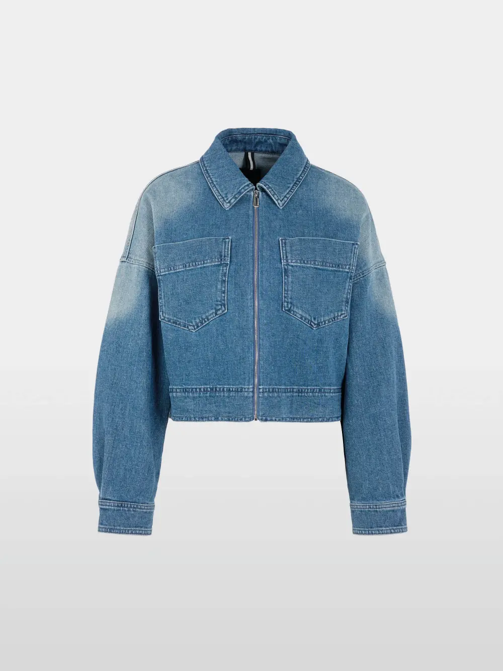 Short denim jacket with zip