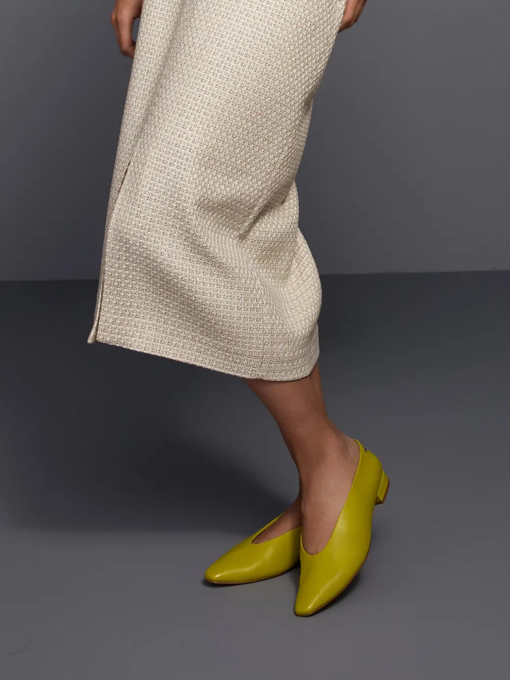 Leather ballerina flats