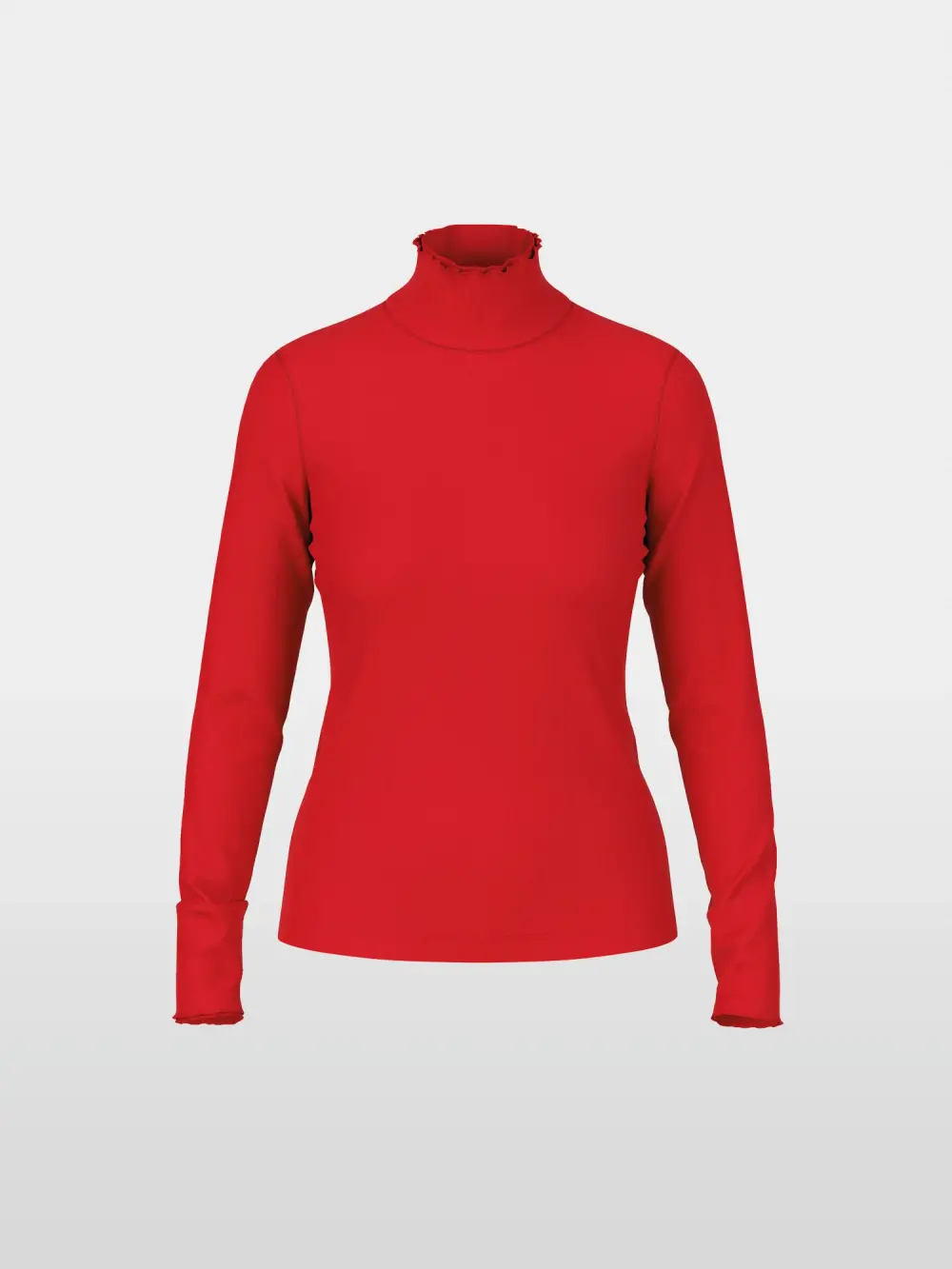 Unifarbenes Langarmshirt mit Rollkragen