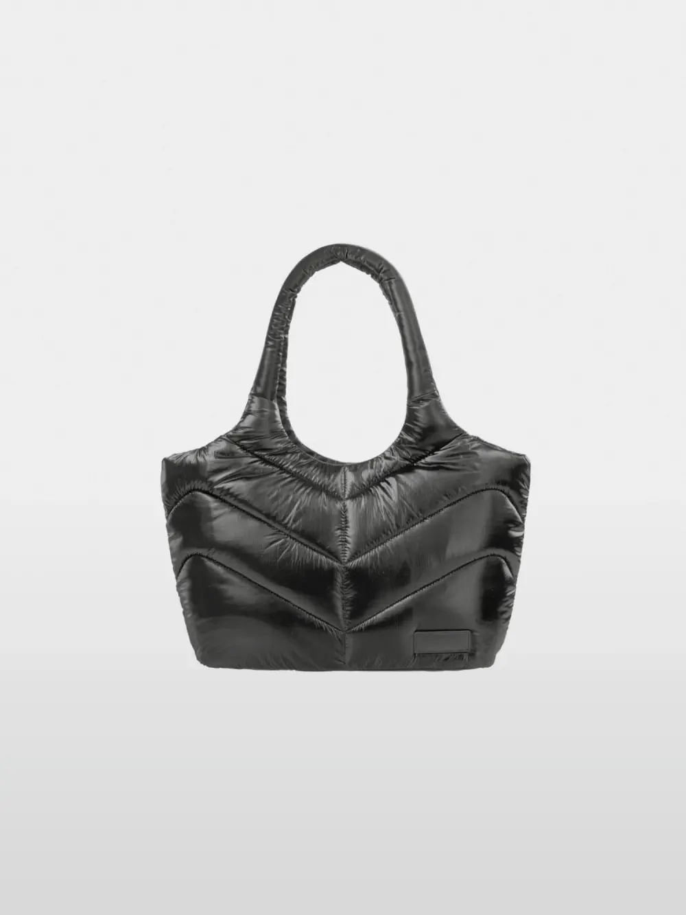 Padded shopper with metallic effect