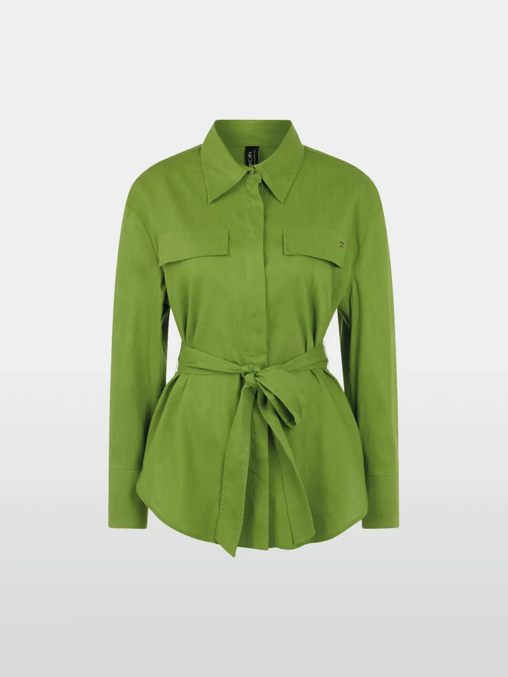 Linen-viscose blend safari blouse