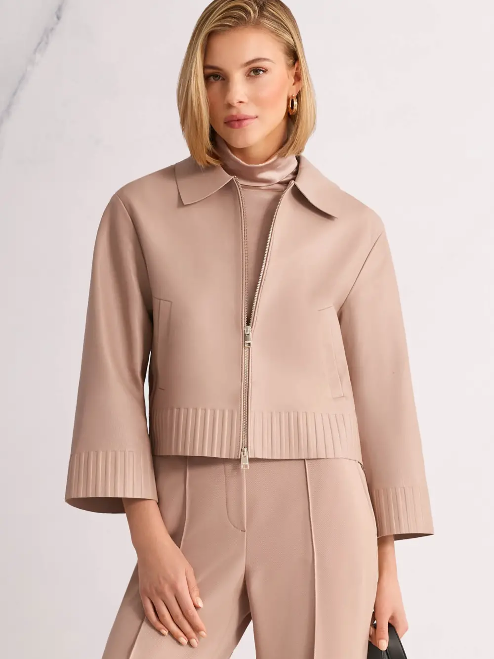 ‘Rethink Together’ lamb nappa  jacket